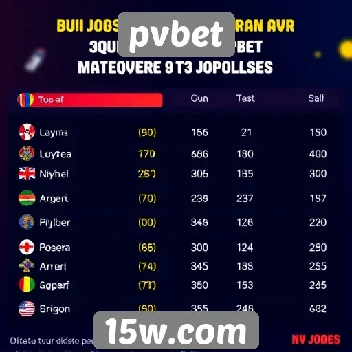 Estatísticas de jogos populares no pvbet